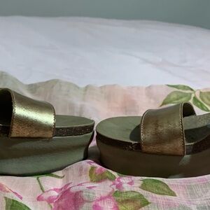 Elegant Gold Slide Sandals